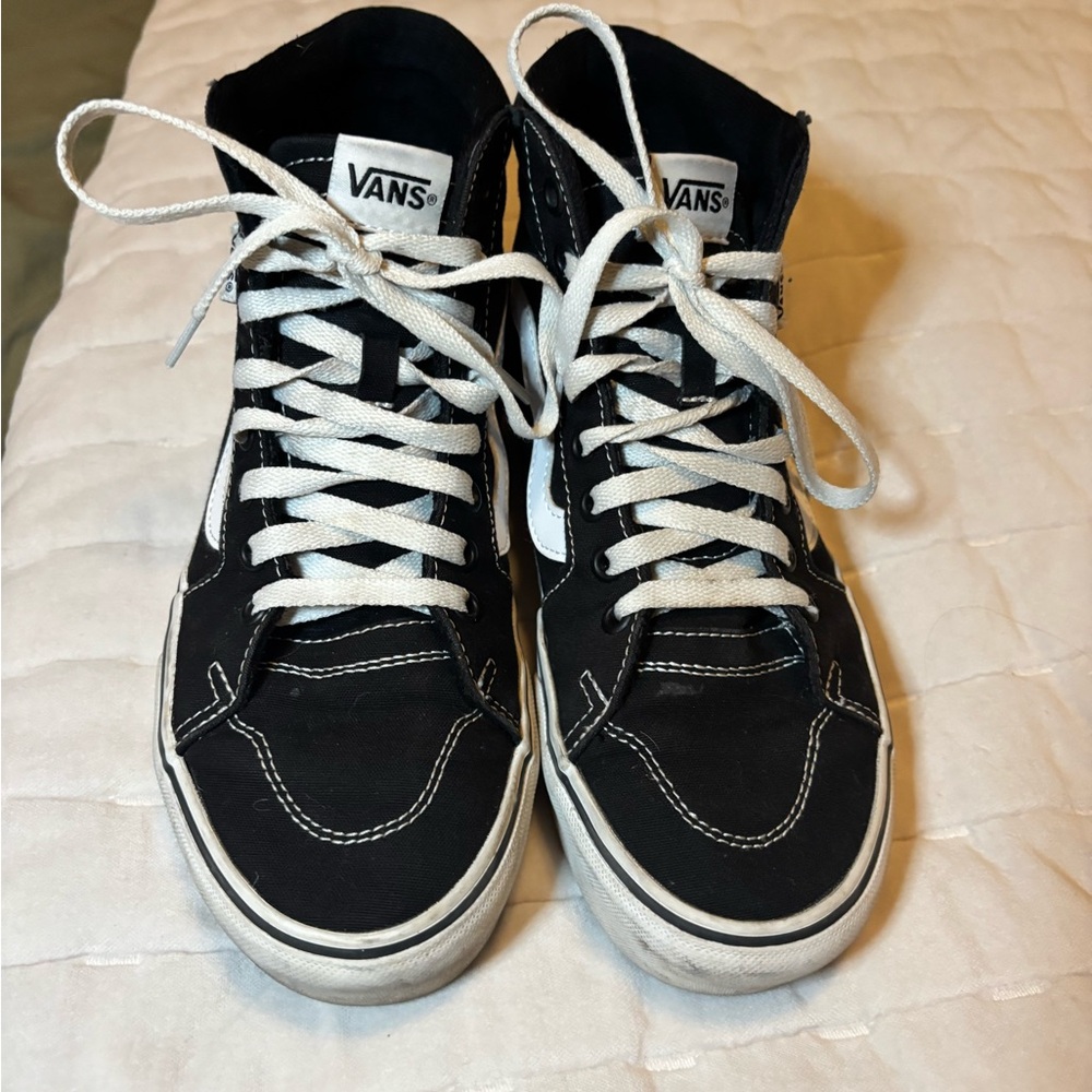 Vans Black and White High-top Platform Sneakers